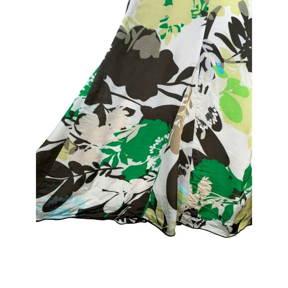 Chicos Womens  Floral A-Line Skirt Size 2 Medium Green/White/Brown - Picture 4 of 10